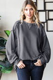 Textured Charcoal - Plus Knit Top