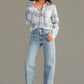 White & Dusty Blue Plaid Button Up