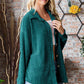 Hunter Green Chenille Button Down Shacket - Plus Top (2x, 3x)