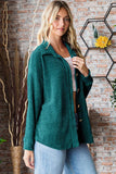 Hunter Green Chenille Button Down Shacket - Plus Top