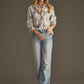 Super Soft Button Up - Lt. Gray & White Plaid