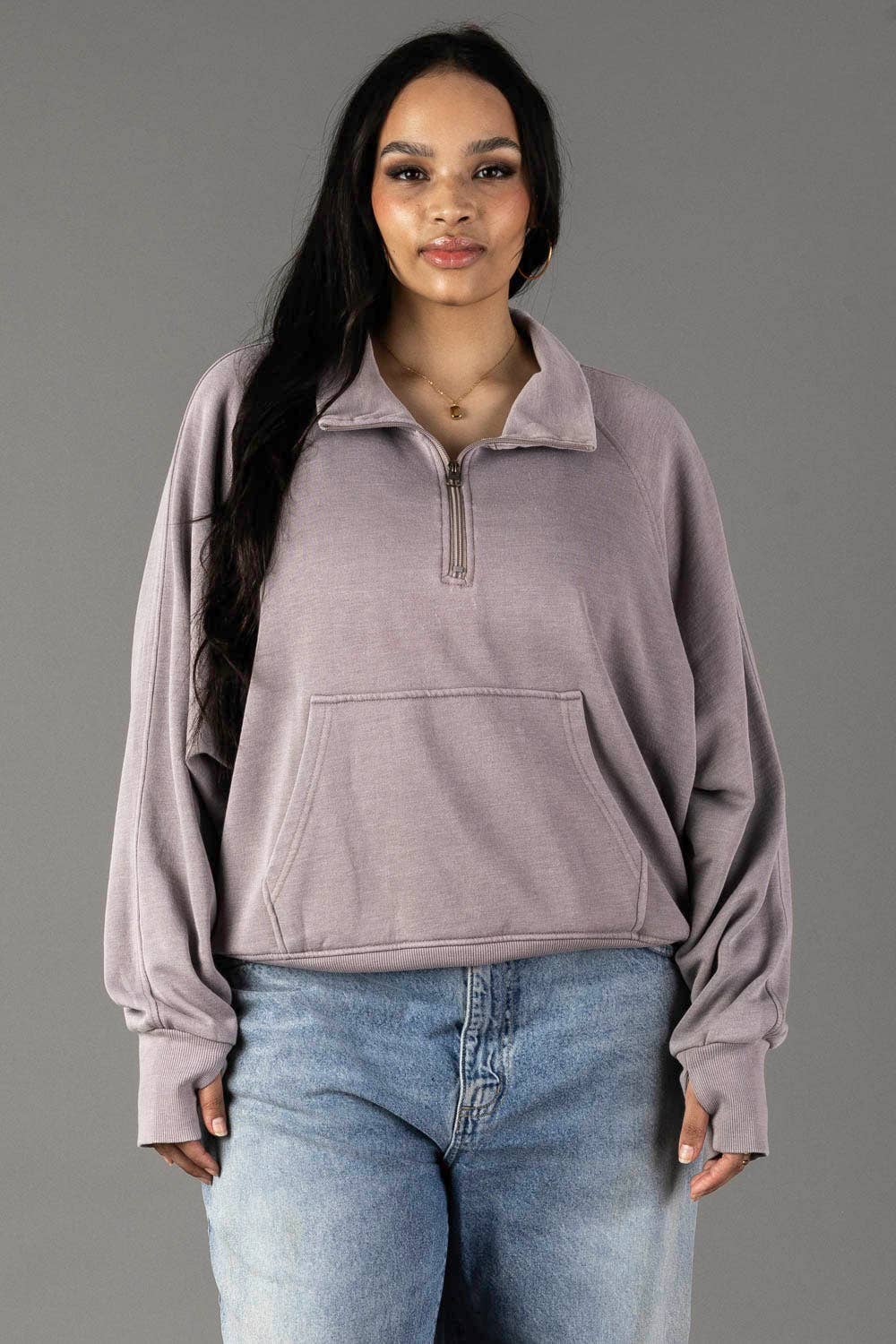 XXL Gray Quarter Zip Sweatshirt