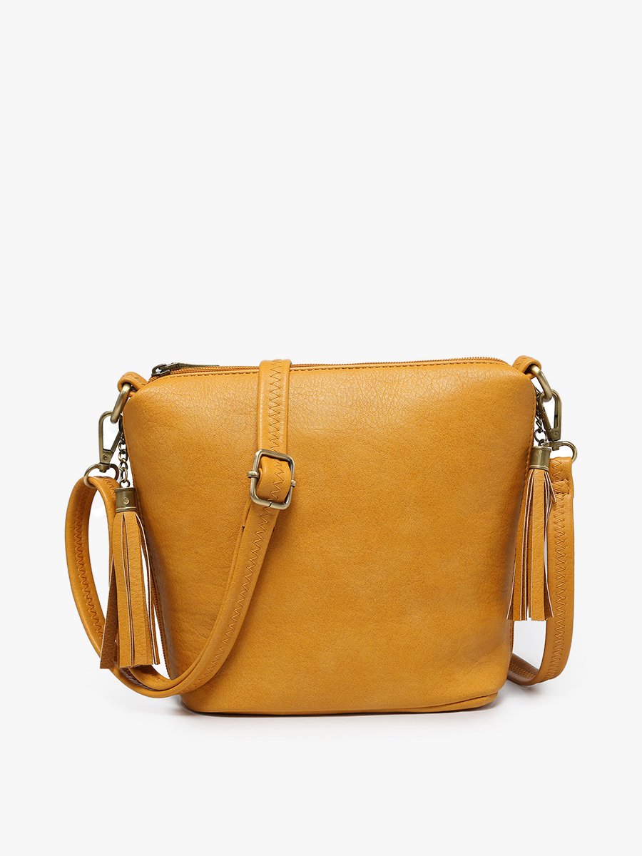 Dylan Crossbody w/ 2 Side Tassel Zippers: Navy