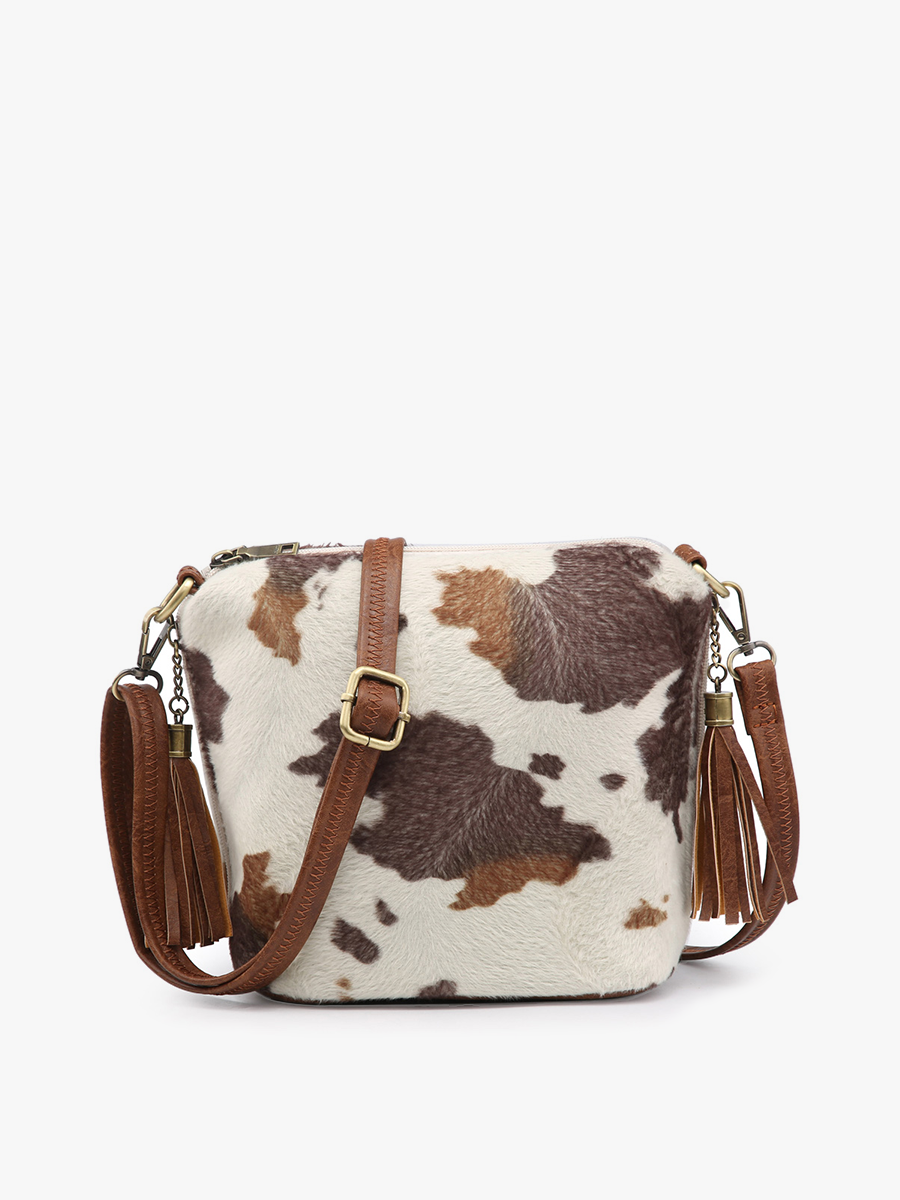 Dylan Crossbody w/ 2 Side Tassel Zippers: Navy