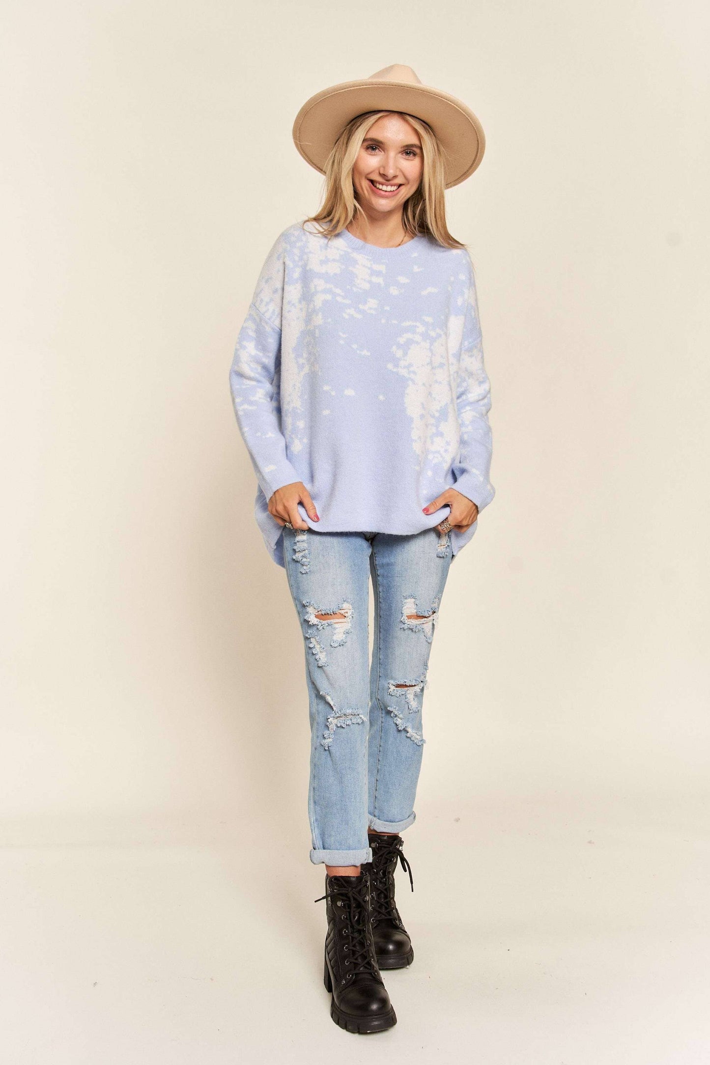 Paintdrop Sweater - Blue