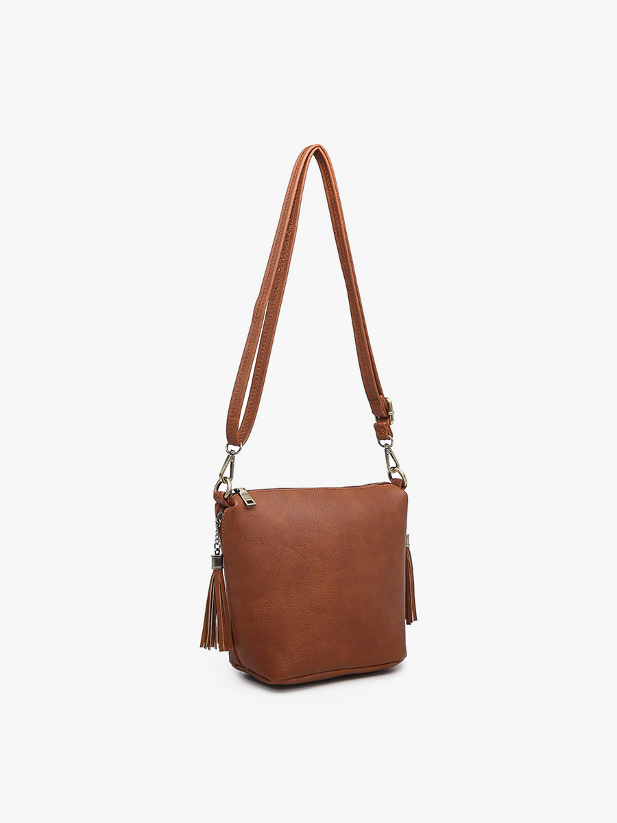 Dylan Crossbody w/ 2 Side Tassel Zippers: Navy