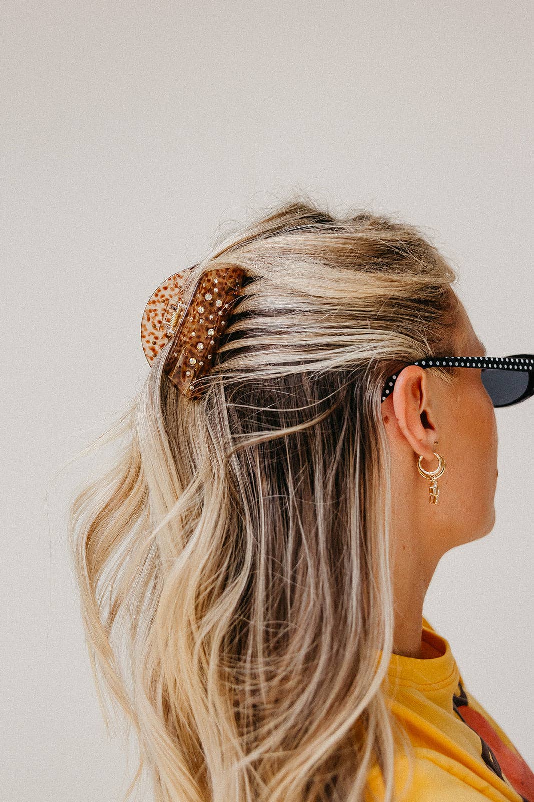 GLITTER RHINESTONE MIDI HAIR CLAW — 4 COLORS