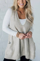 V-Neck Oversized Knit Vest