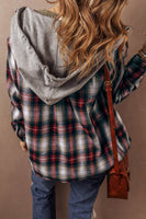 Plaid Print Hooded Shacket