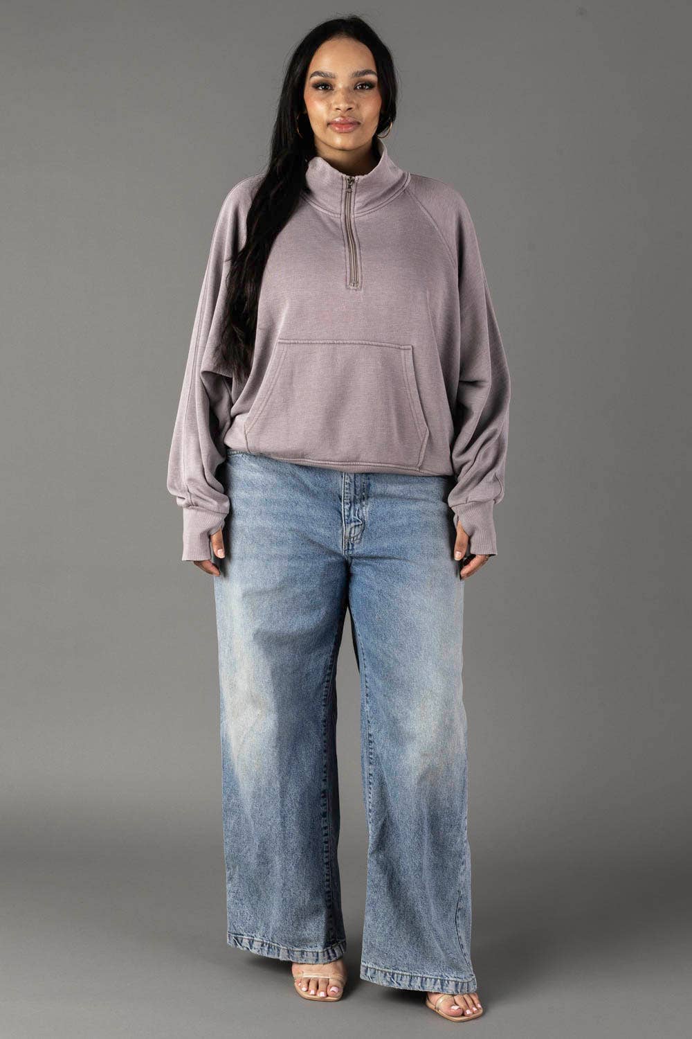 XXL Gray Quarter Zip Sweatshirt