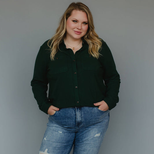 Hunter Green Super Soft Button Up (XXL)