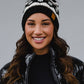 Black, White & Tan Patterned Pom Hat