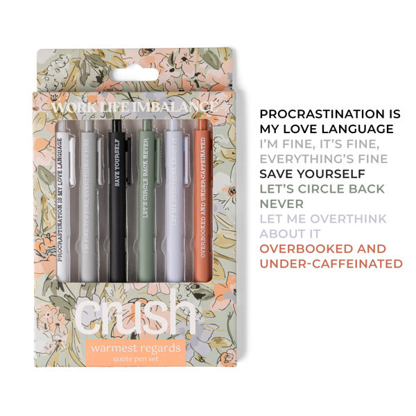 Quote Pen Set - Work Life Imbalance