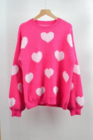 Hot Pink Hearts Sweater