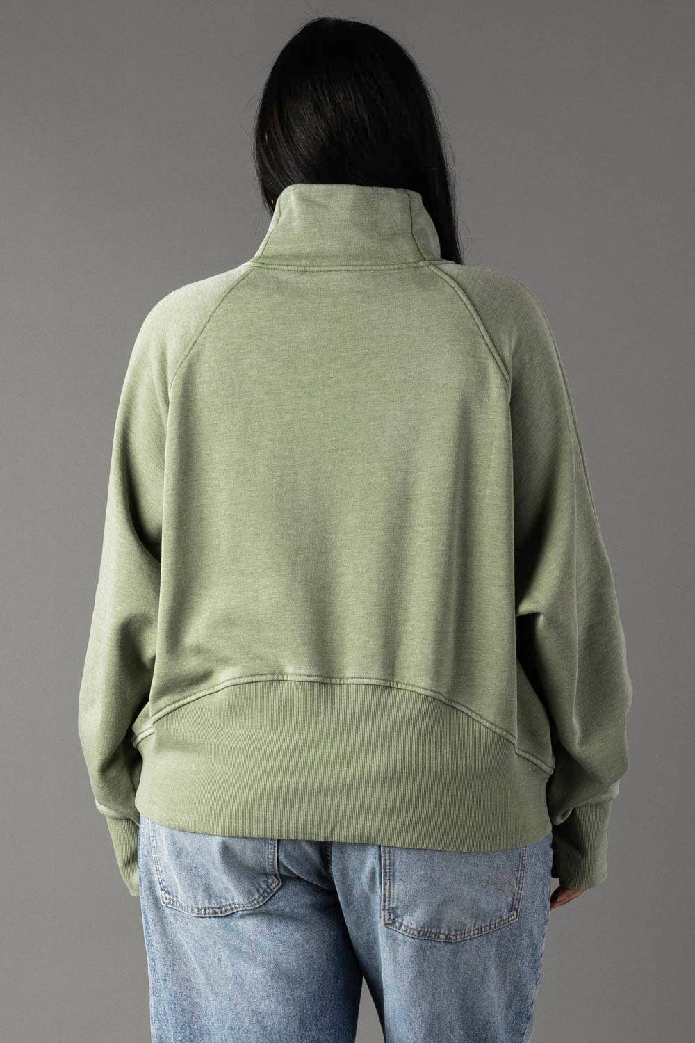 XXL Sage Quarter Zip Sweatshirt
