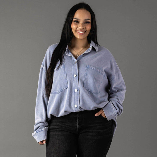 XXL Lt. Blue Super Soft Button Up