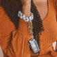 Brown Checkered Keychain