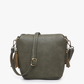 Dylan Crossbody w/ 2 Side Tassel Zippers: Navy