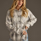 Super Soft Button Up - Lt. Gray & White Plaid