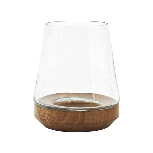Large Candle Cutout Hurricane Glass