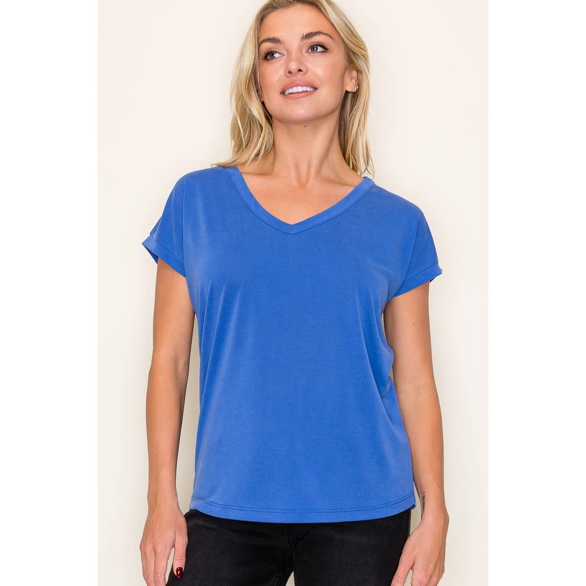 V NECK MODAL JERSEY TOP