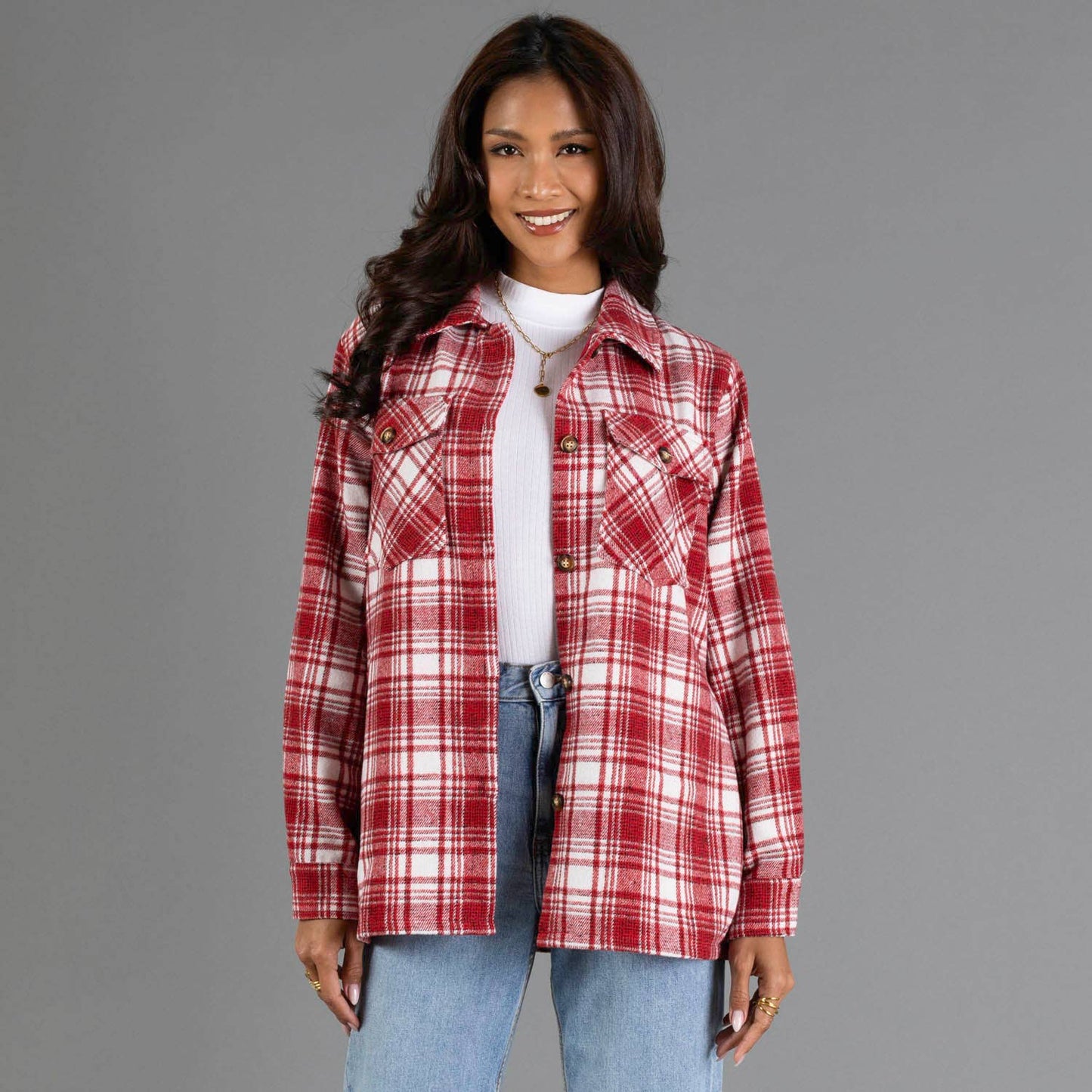Red & White Plaid Jacket