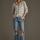 Lt. Gray & Black Plaid Button Up