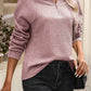 Textured Quarter-Zip Sweatshirt - Blossom Pink
