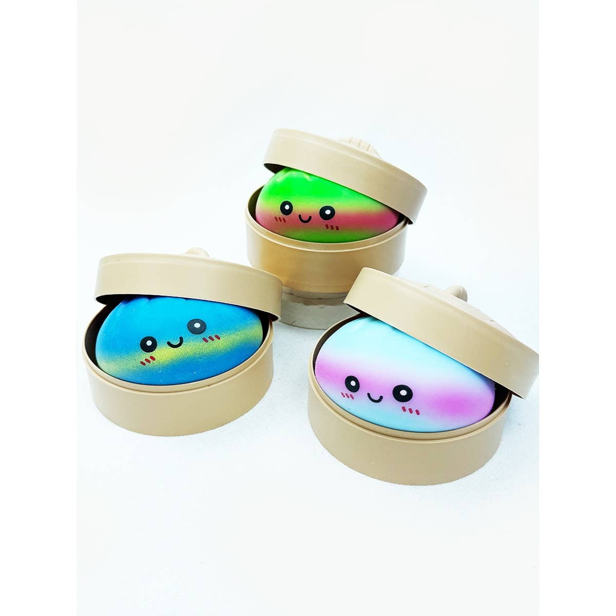 Rainbow Mystery Dumpling Squishy with Steamer