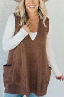 V-Neck Oversized Knit Vest