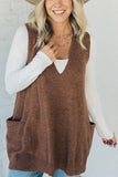 V-Neck Oversized Knit Vest