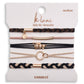 "Connect" Black & Cream with Gold Accent Hair Tie Bracelets
