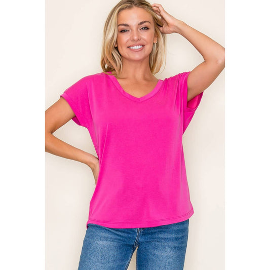 V NECK MODAL JERSEY TOP