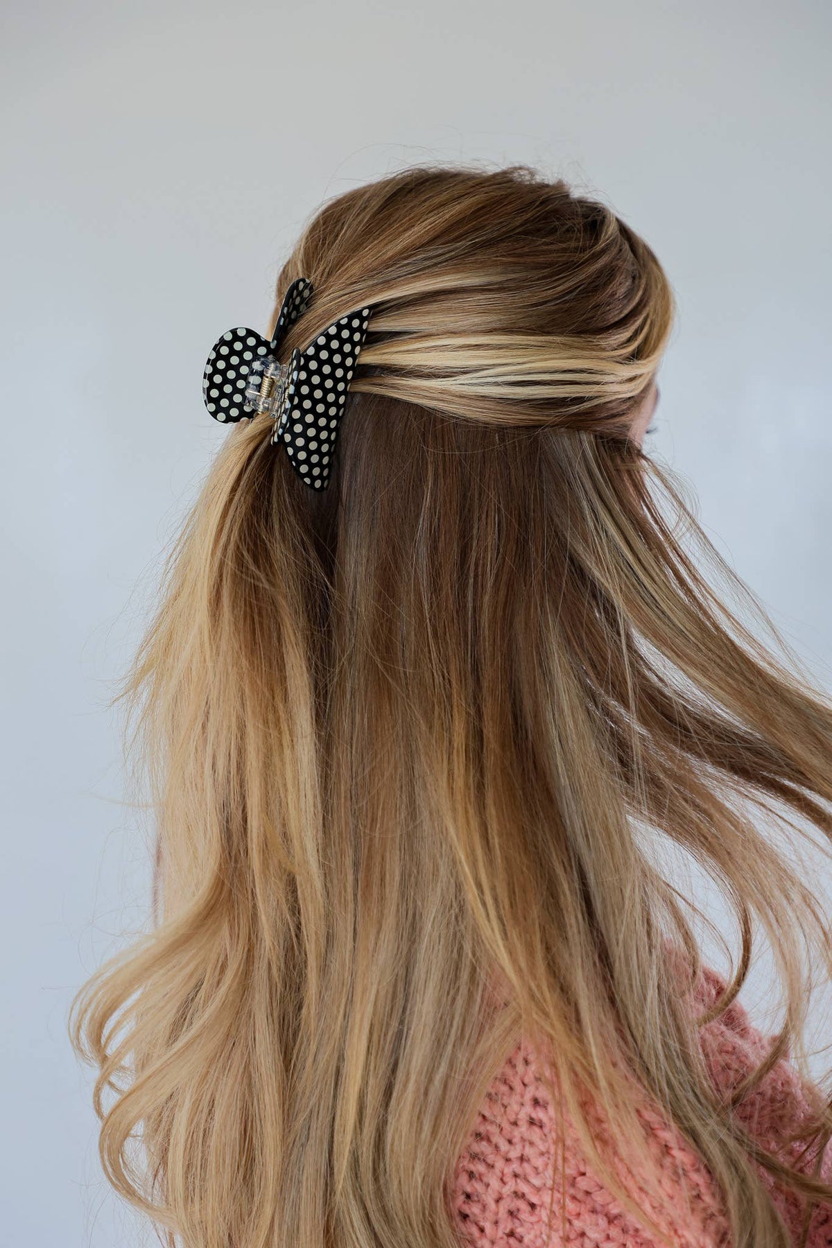 BLACK & WHITE POLKA DOT CLAW - 2 SIZES