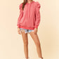 PUFF SLEEVE STRIPE HOODIE (S, M, L)