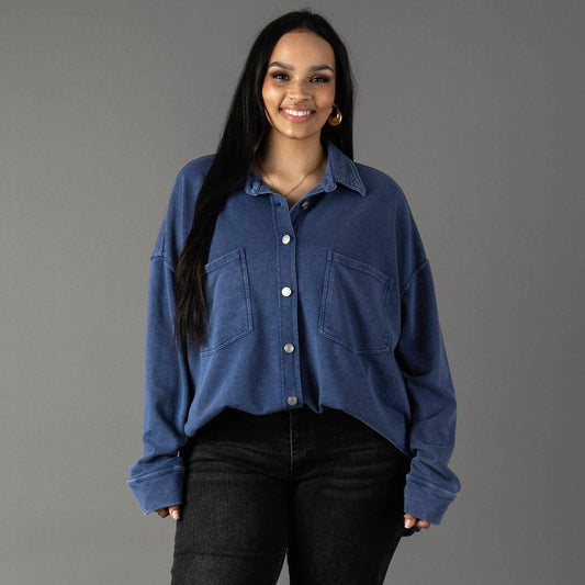 XXL Dk. Blue Super Soft Button Up