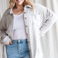 Waffle Knit Button Shirt - Plus Top (3X)