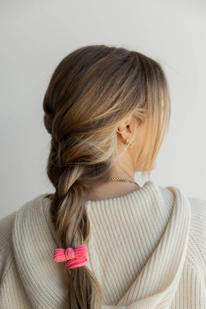 Nylon Bow Slick Back Hair Ties
