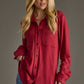 Super Soft Button Up - Heather Red