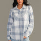 White & Dusty Blue Plaid Button Up