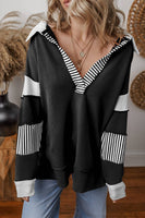 Colorblock Patchwork Striped Sweatshirt