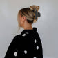 BLACK & WHITE POLKA DOT CLAW - 2 SIZES