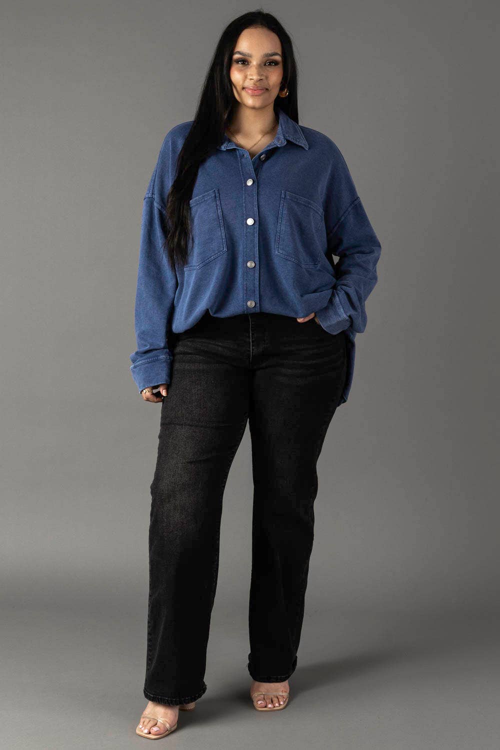 XXL Dk. Blue Super Soft Button Up