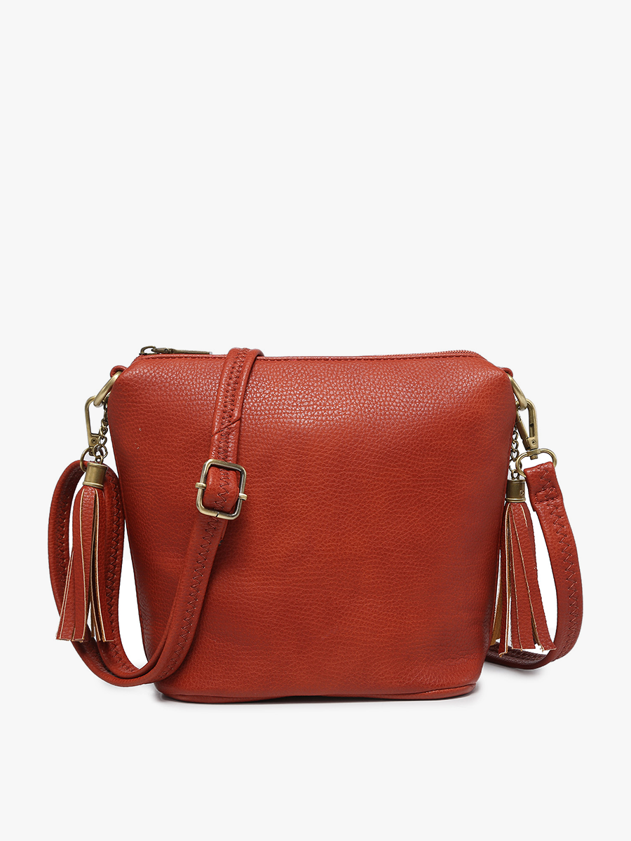 Dylan Crossbody w/ 2 Side Tassel Zippers: Navy