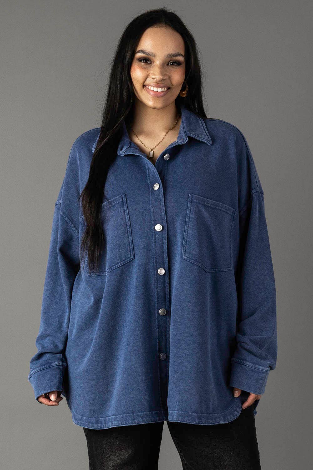 XXL Dk. Blue Super Soft Button Up