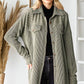 Textured Knit Button Down Shirt - Olive Green