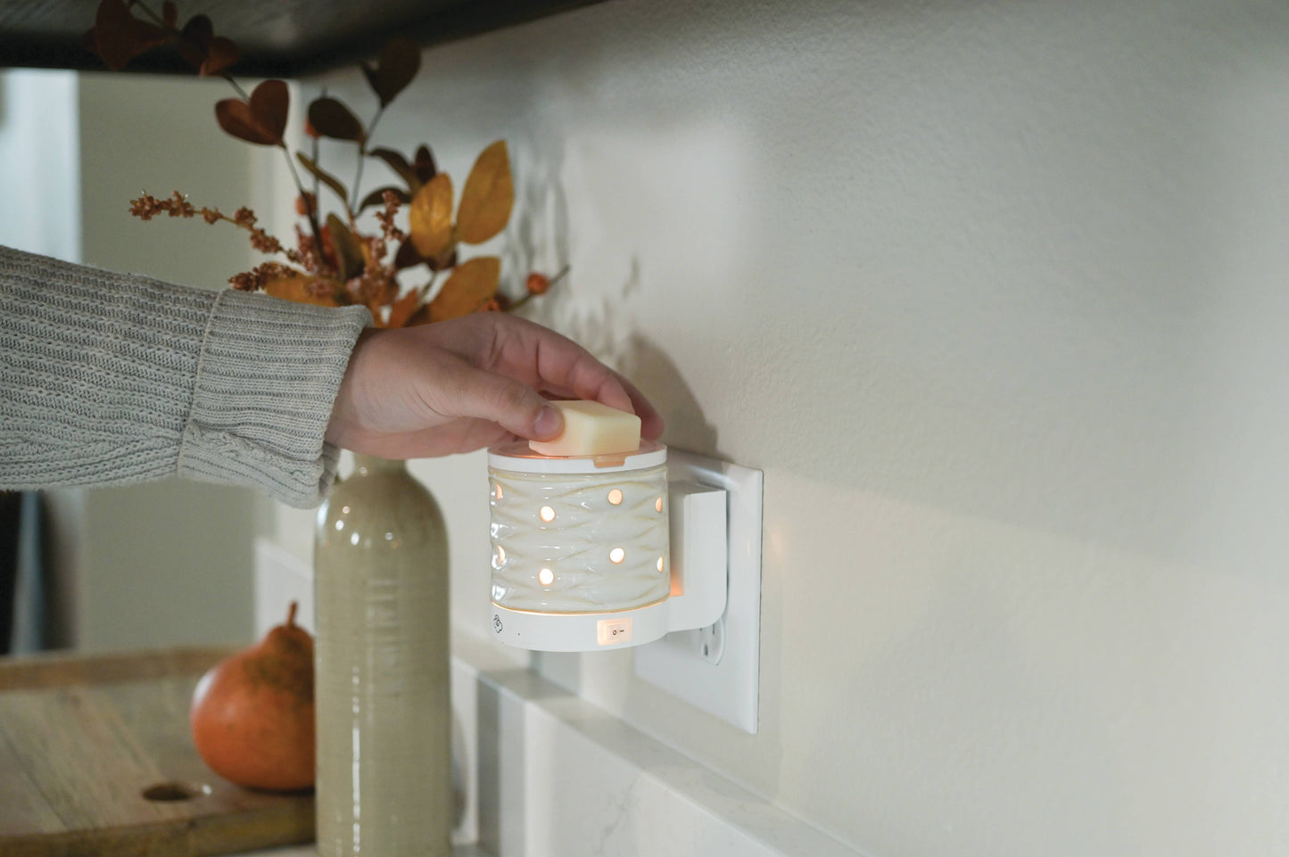 Plug-In Wax Melter with LED Night Light - Net Wall
