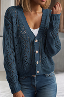 Open Knit Drop Shoulder Cardigan