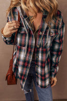 Plaid Print Hooded Shacket