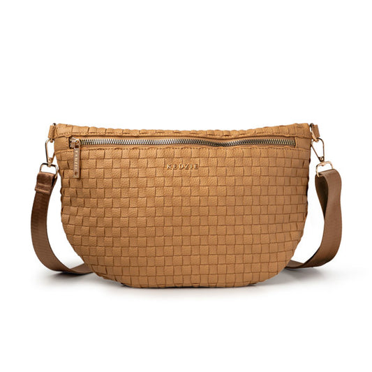 Tan Terrace Woven Crossbody